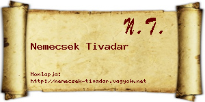 Nemecsek Tivadar névjegykártya